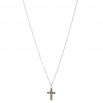 Set cruz colgante, pulsera y pendiente plateado