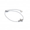Set cruz colgante, pulsera y pendiente plateado
