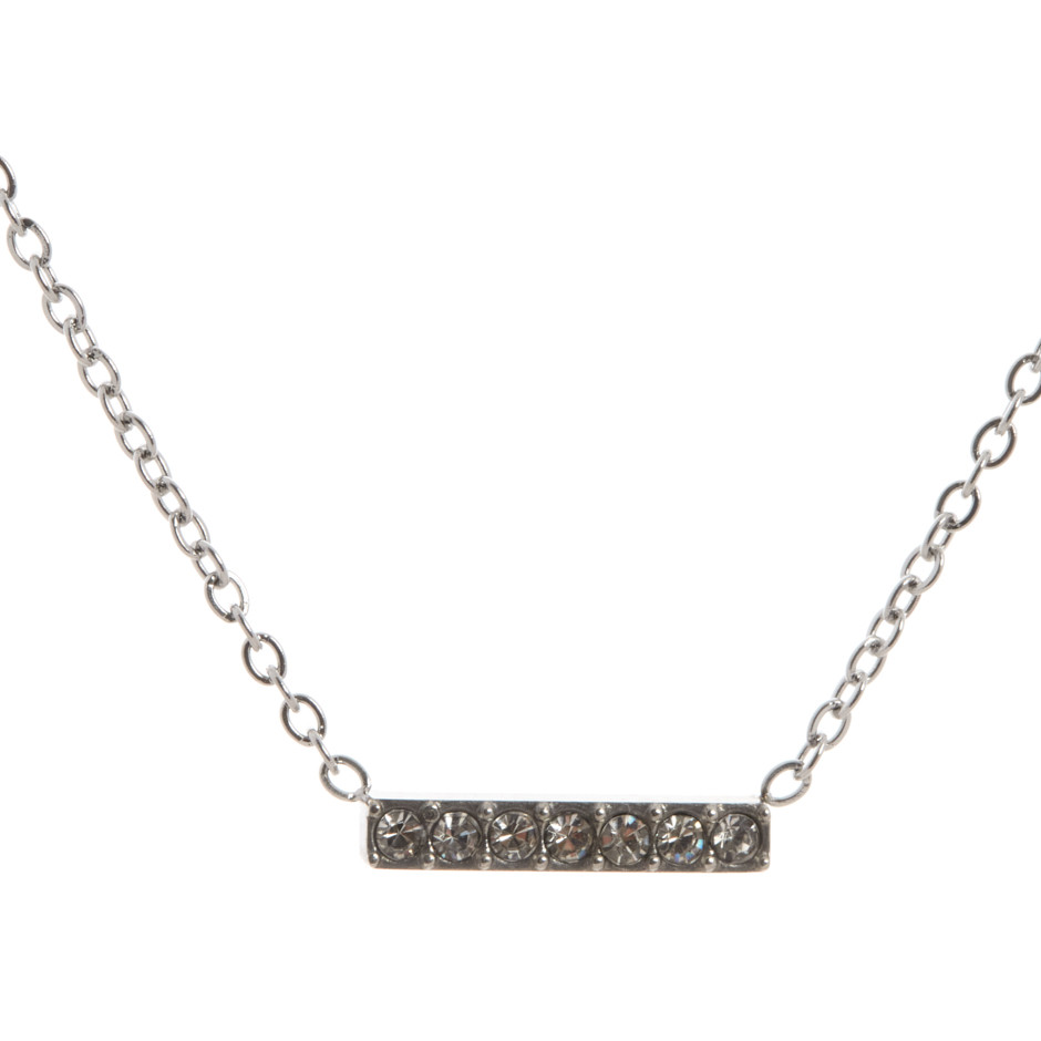 Set cristal colgante, pulsera y pendiente plateado