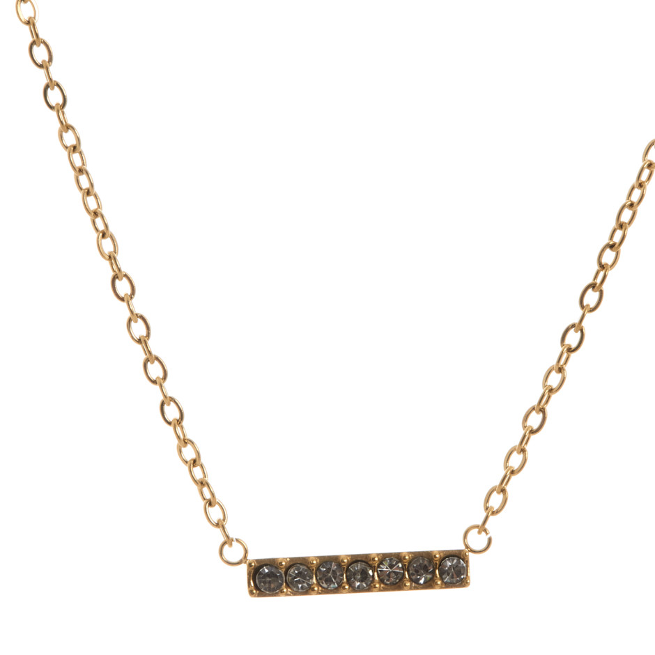 Set cristal colgante, pulsera y pendiente dorado