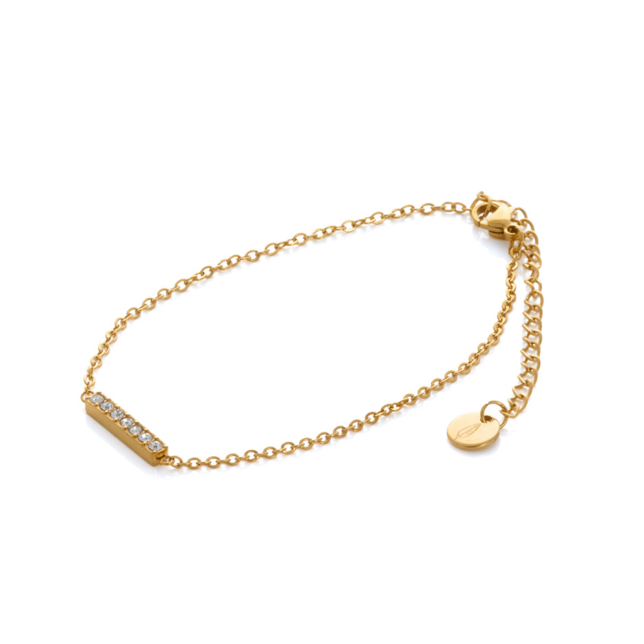 Set cristal colgante, pulsera y pendiente dorado
