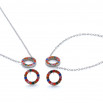 Set skyline colgante, pulsera y pendiente plateado