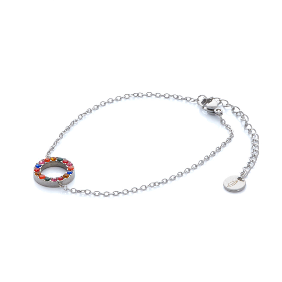 Set skyline colgante, pulsera y pendiente plateado