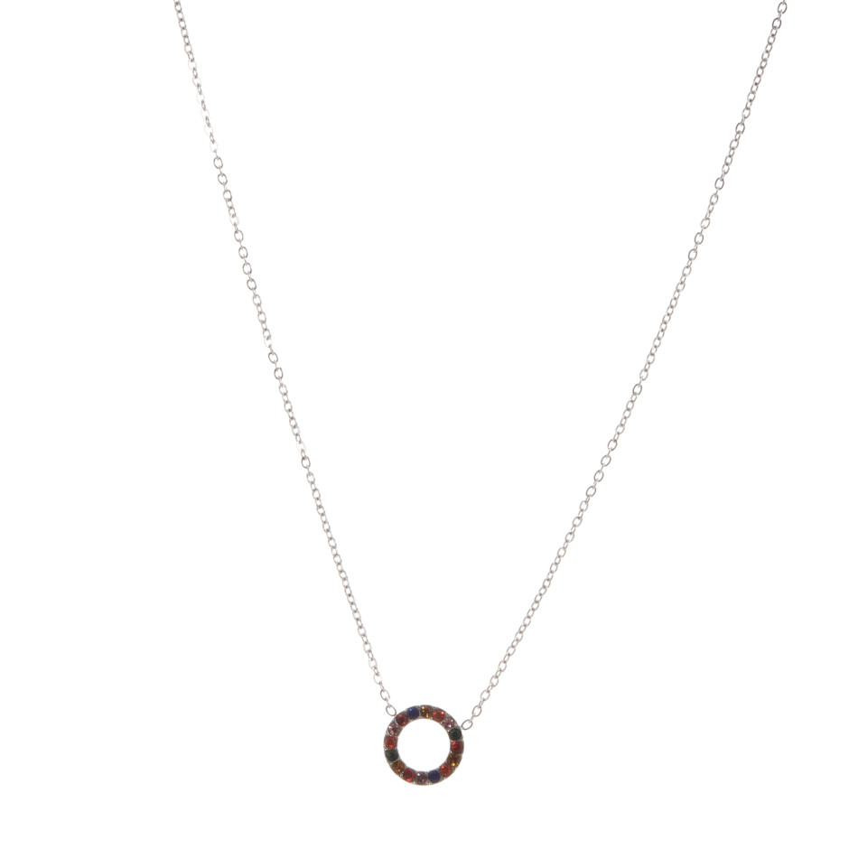 Set skyline colgante, pulsera y pendiente plateado