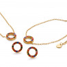 Set skyline colgante, pulsera y pendiente dorado