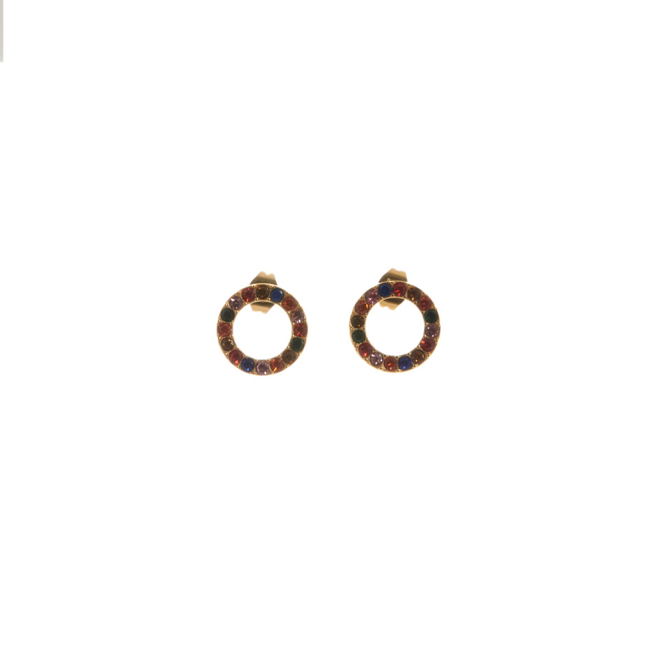 Set skyline colgante, pulsera y pendiente dorado