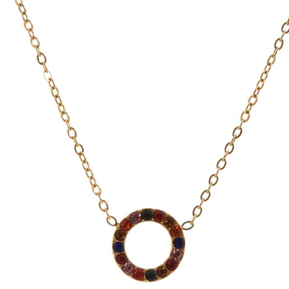 Set skyline colgante, pulsera y pendiente dorado