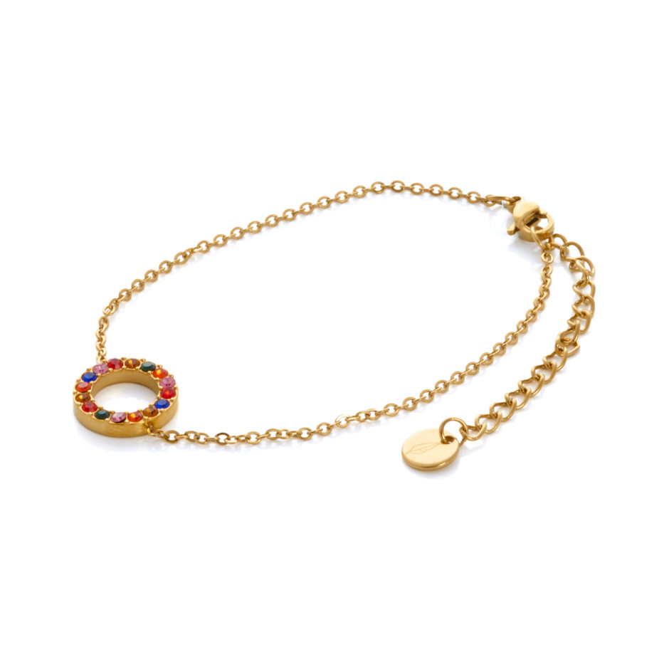 Set skyline colgante, pulsera y pendiente dorado