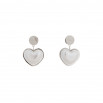 Pendiente heart perla plateado
