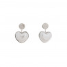 Pendiente heart perla plateado