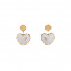 Pendiente heart perla dorado