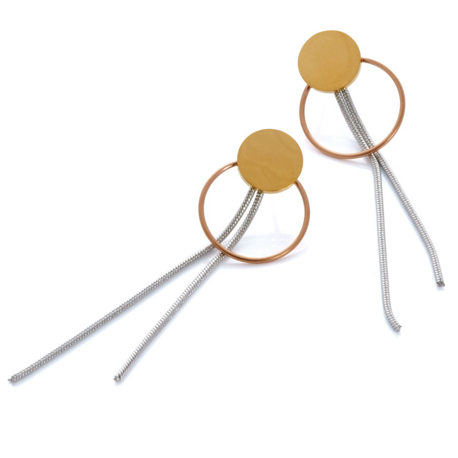 Set circle dorado colgante y pendiente