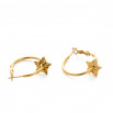 Pendiente aro star dorado