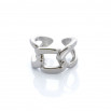 Anillo cadena maxi plateado