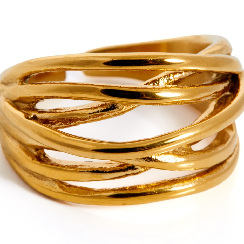 Anillo hebra dorado