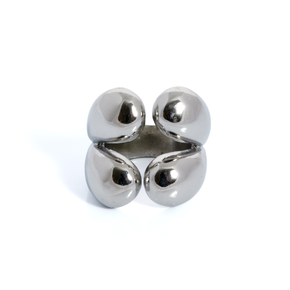 Anillo curve plateado