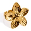 Anillo flor dorado
