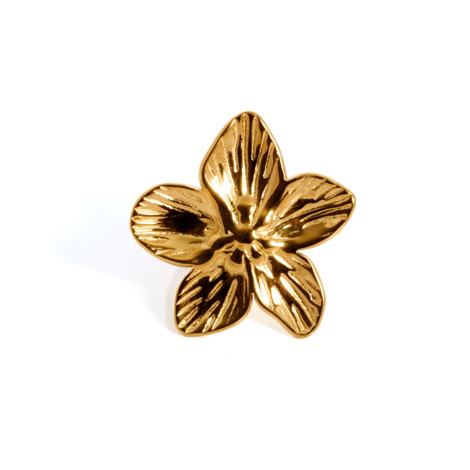Anillo flor dorado