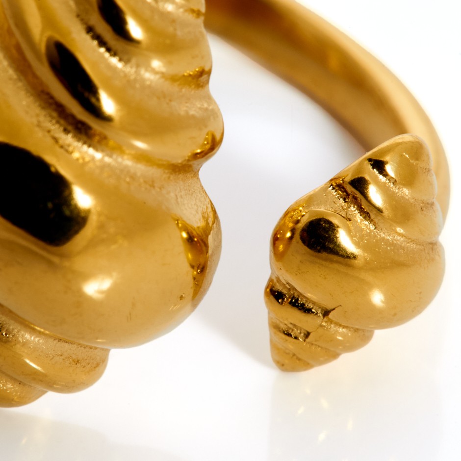 Anillo mykonos caracola dorado