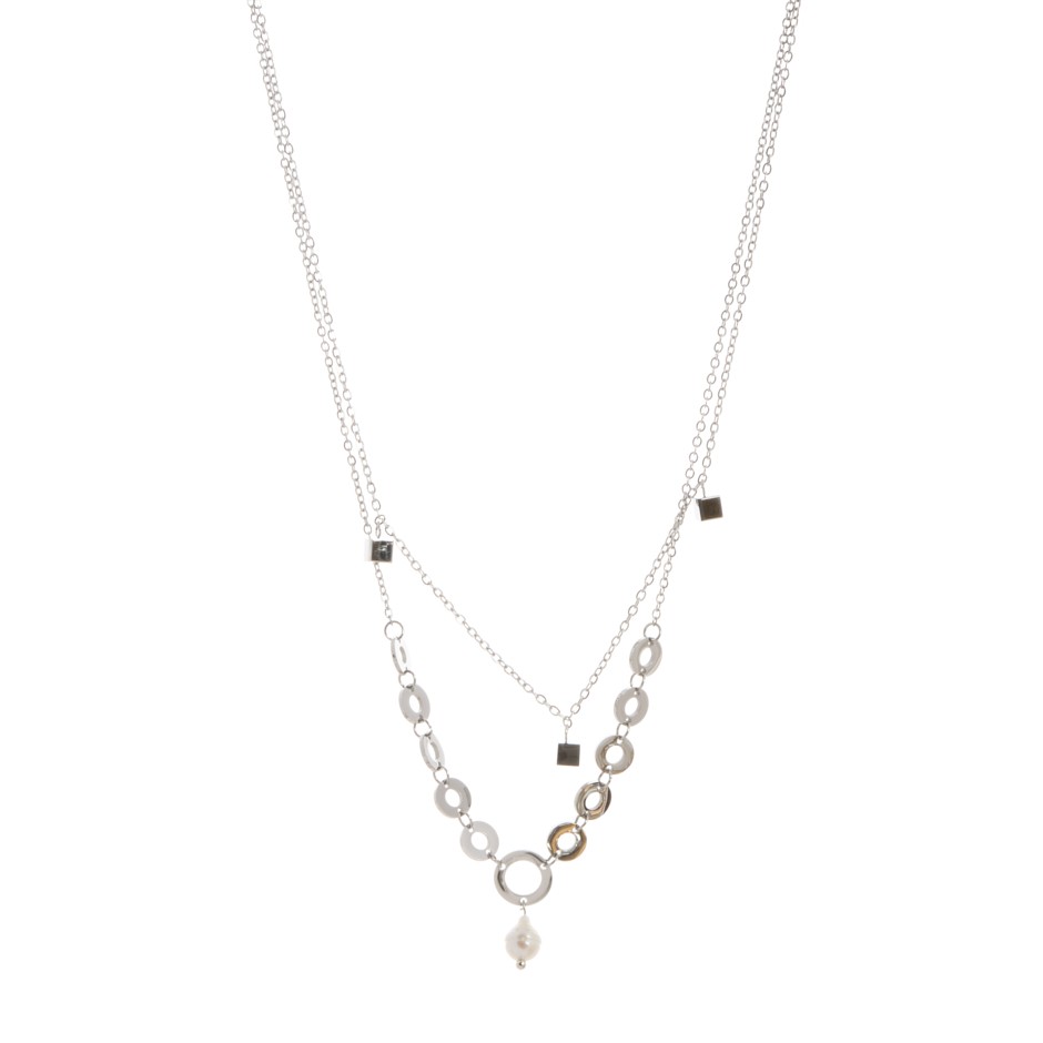 Colgante corfú plateado