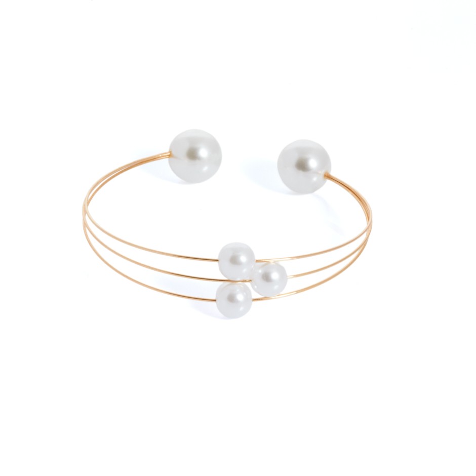 Set corfú dorado perla chocker, pulsera y pendientes