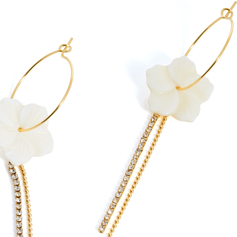 Pendiente corfú aro flor