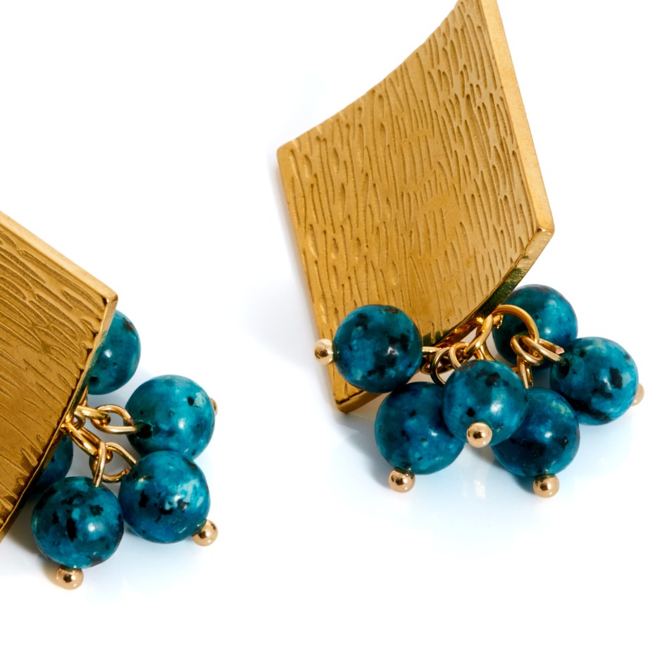 Pendiente creta azul