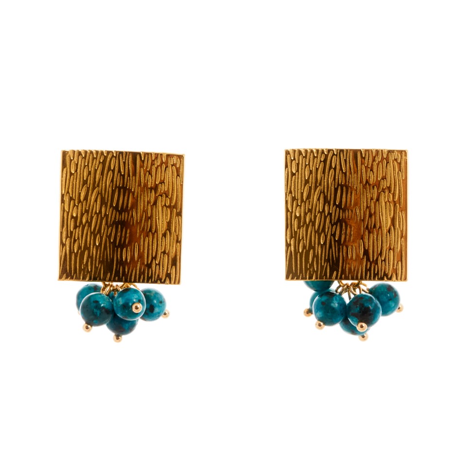 Pendiente creta azul