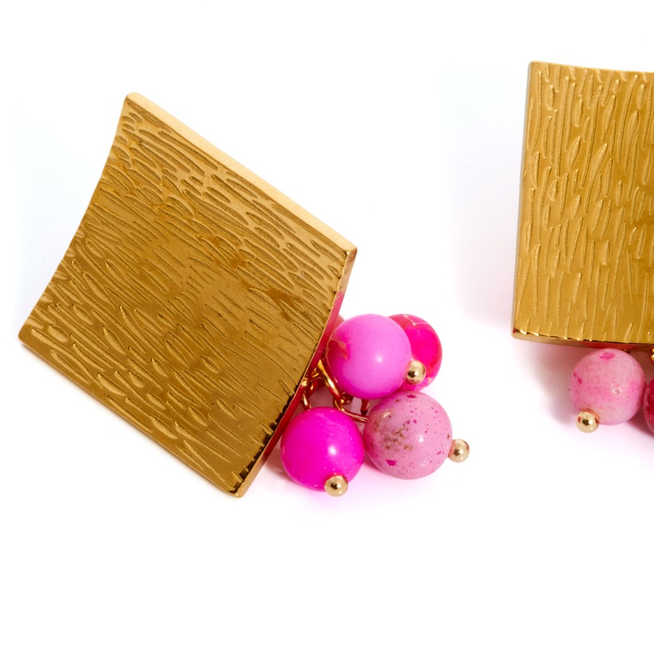 Pendiente creta fucsia