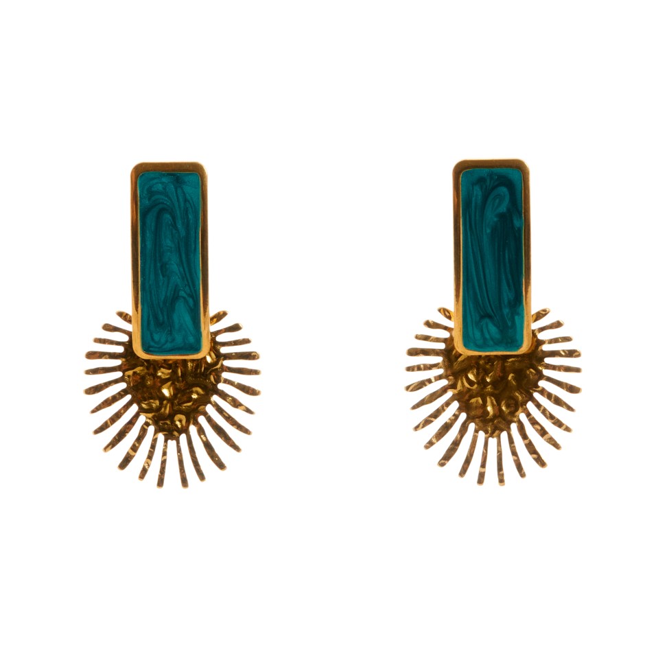 Pendiente creta sol verde