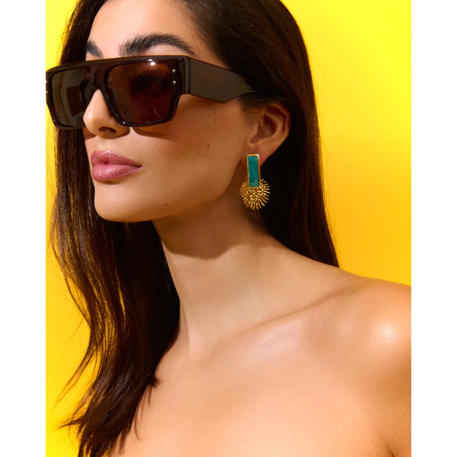 Pendiente creta sol verde