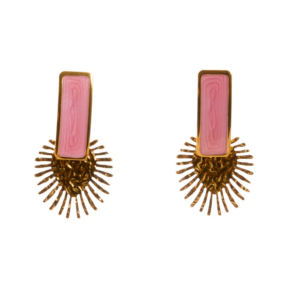 Pendiente creta sol rosa