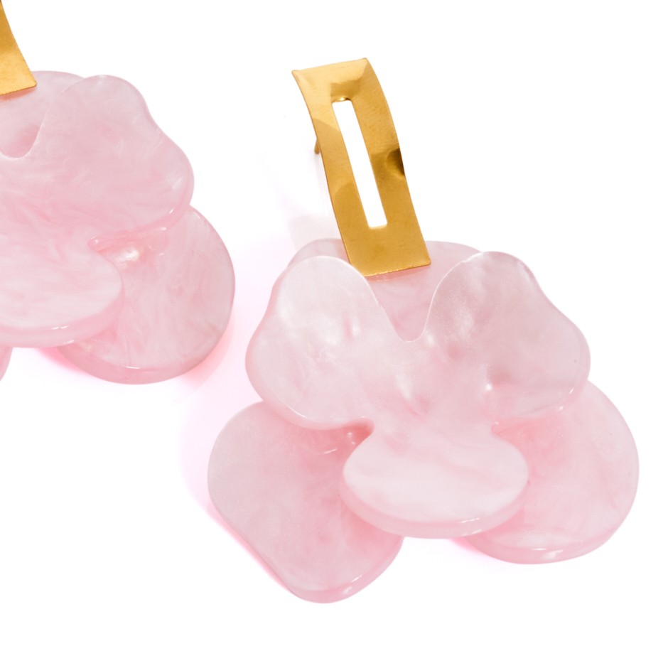 Pendiente creta racimo rosa