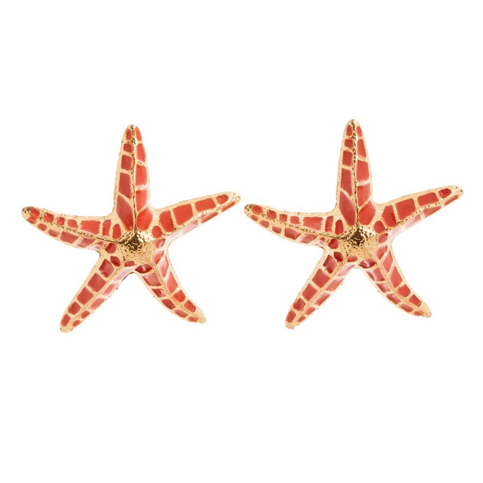 Pendiente creta estrella de mar naranja