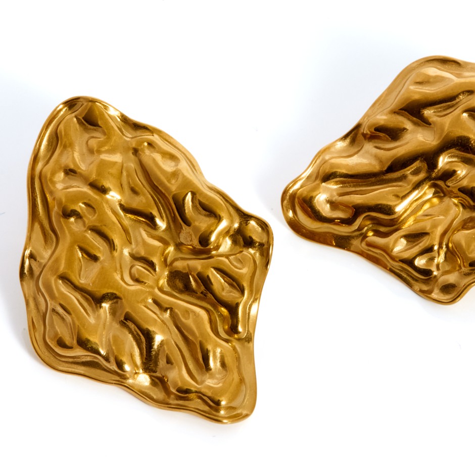 Pendiente ios placa dorado