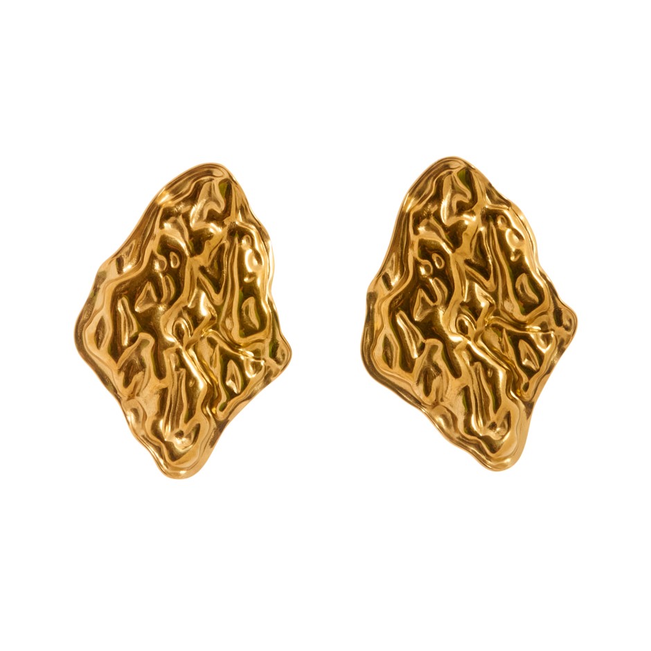 Pendiente ios placa dorado