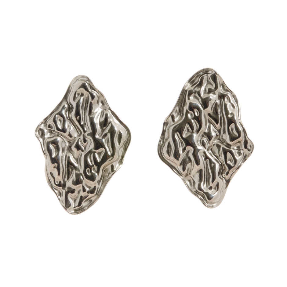 Pendiente ios placa plateado