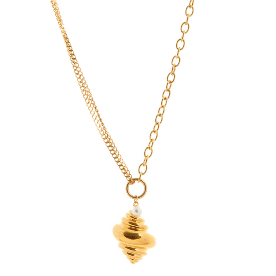 Colgante mykonos caracola dorado