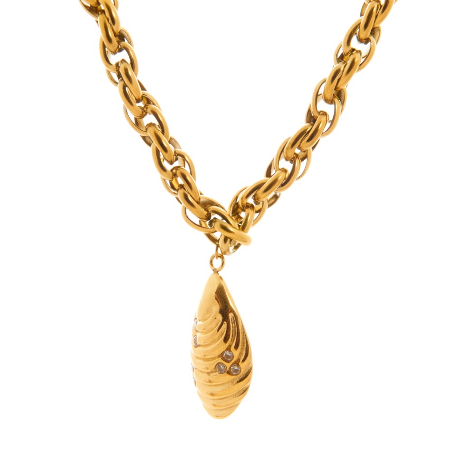 Colgante mykonos mejillon dorado y blanco