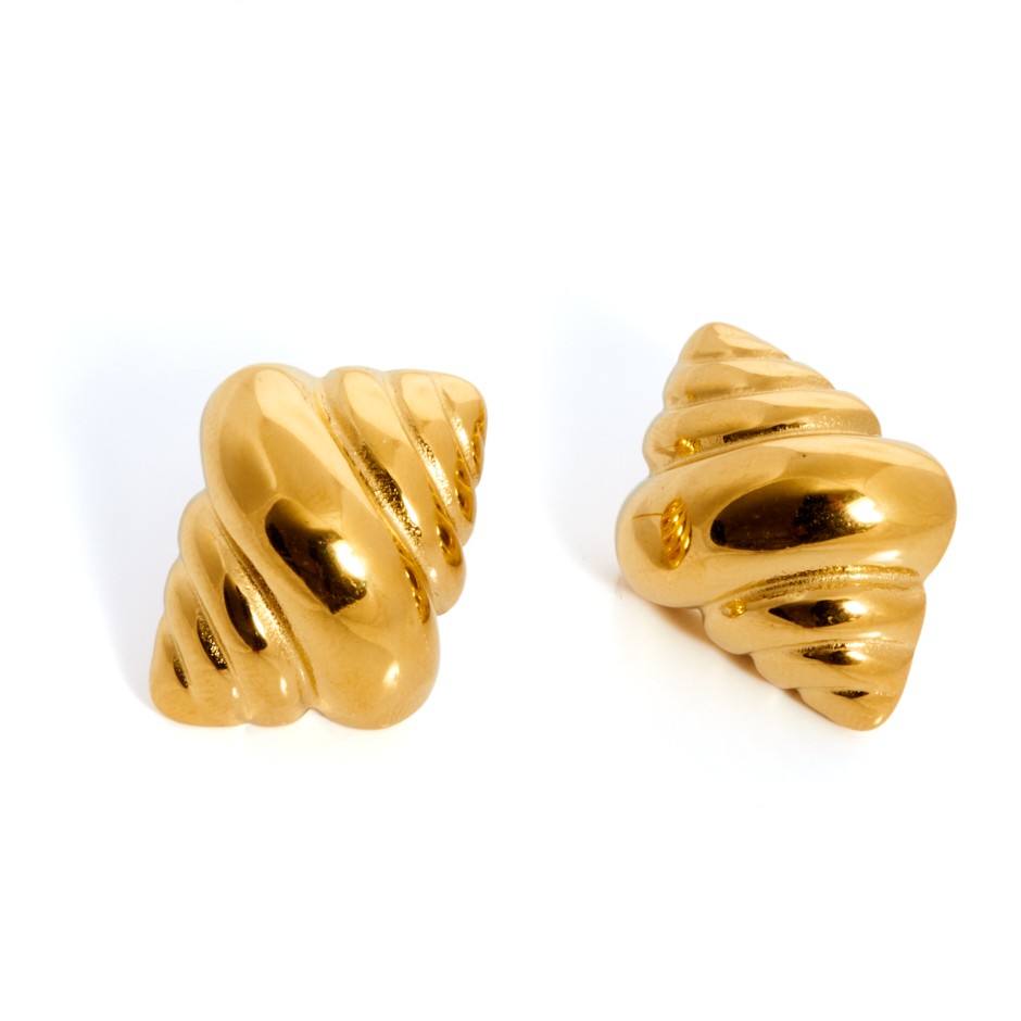 Pendiente mykonos caracola dorado