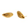 Pendiente mykonos mejillón mini dorado y blanco