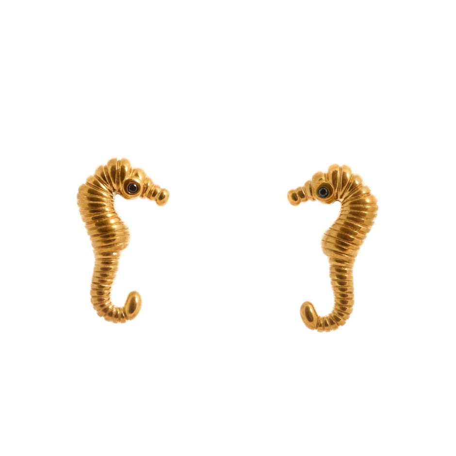 Pendiente mykonos maxi dorado y negro