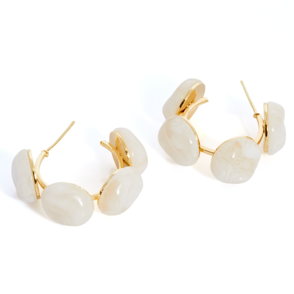 Pendiente naxos aro blanco