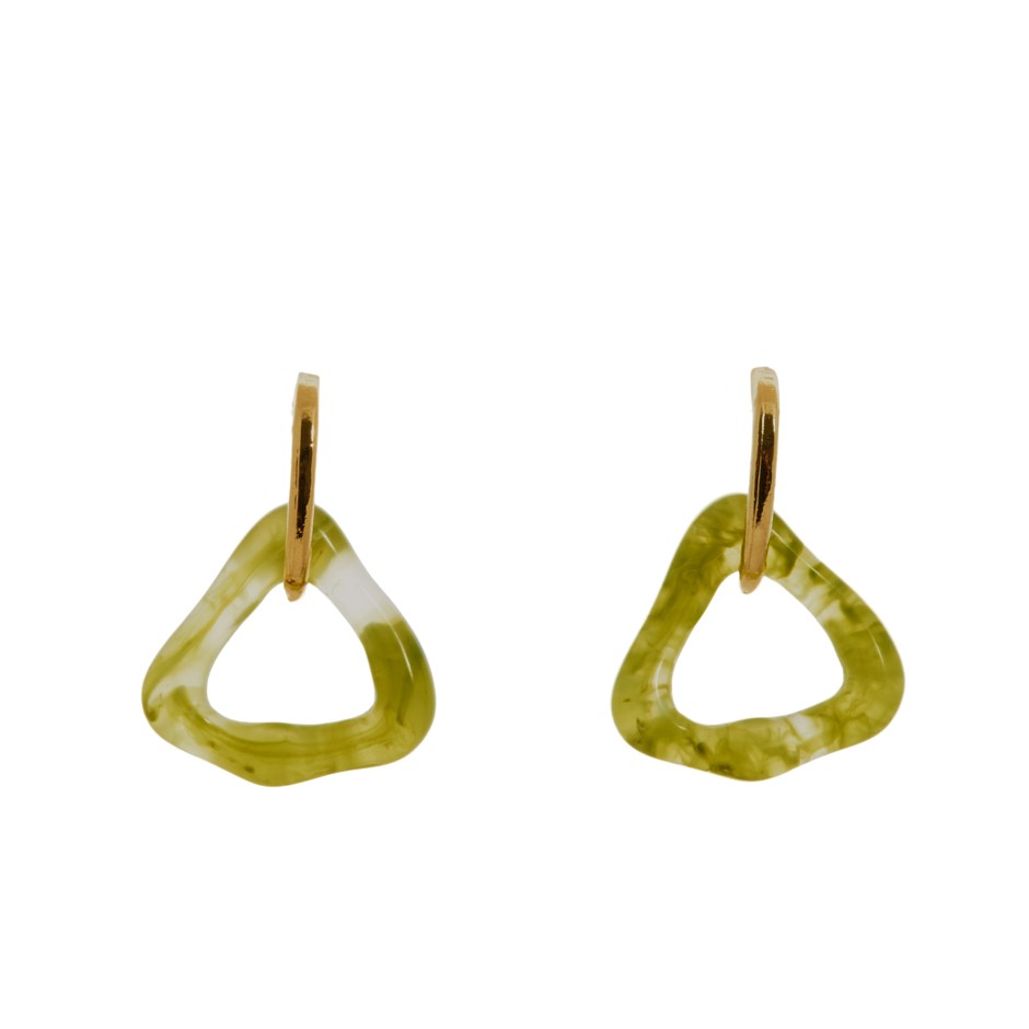 Pendiente aro tri verde