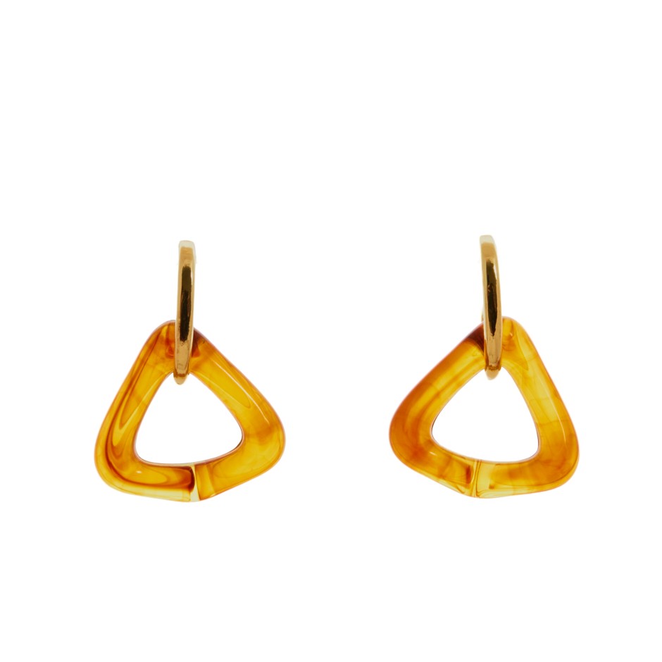 Pendiente aro tri marrón