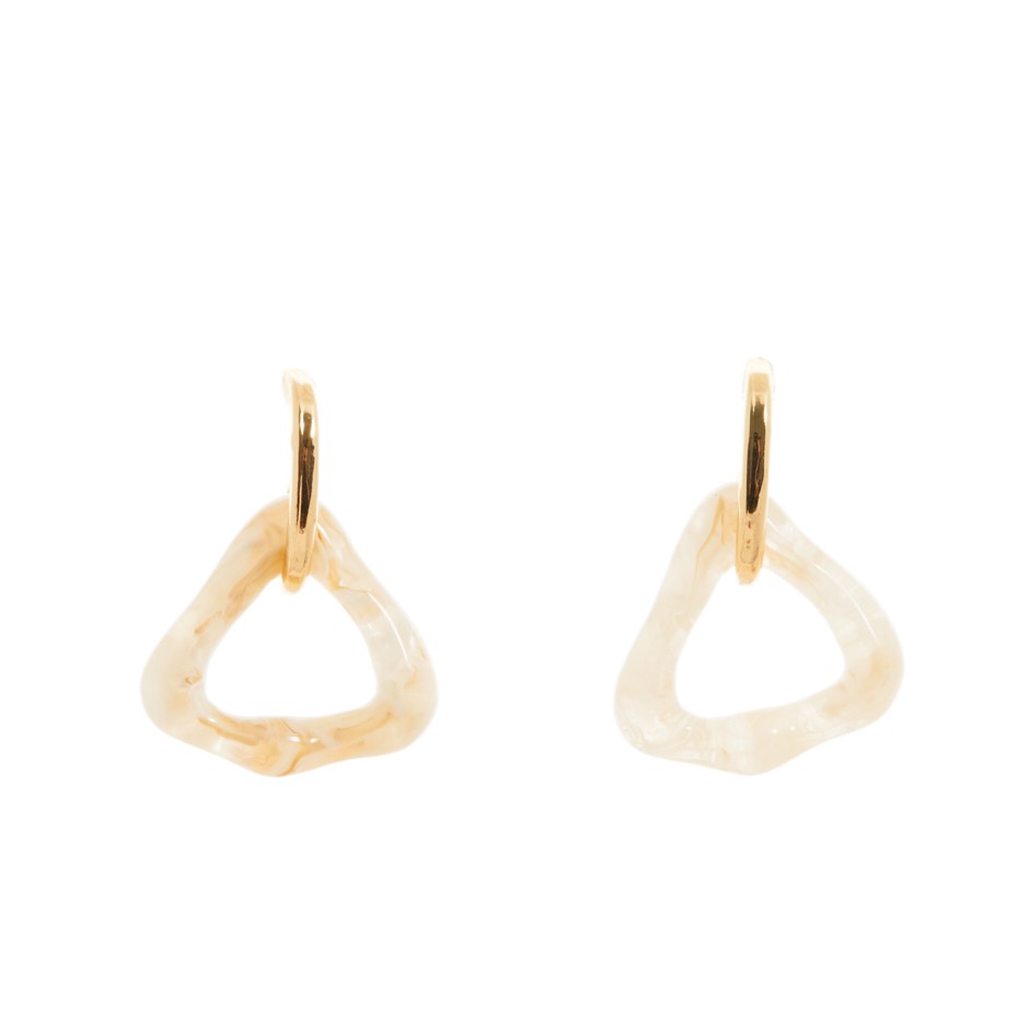 Pendiente aro tri blanco