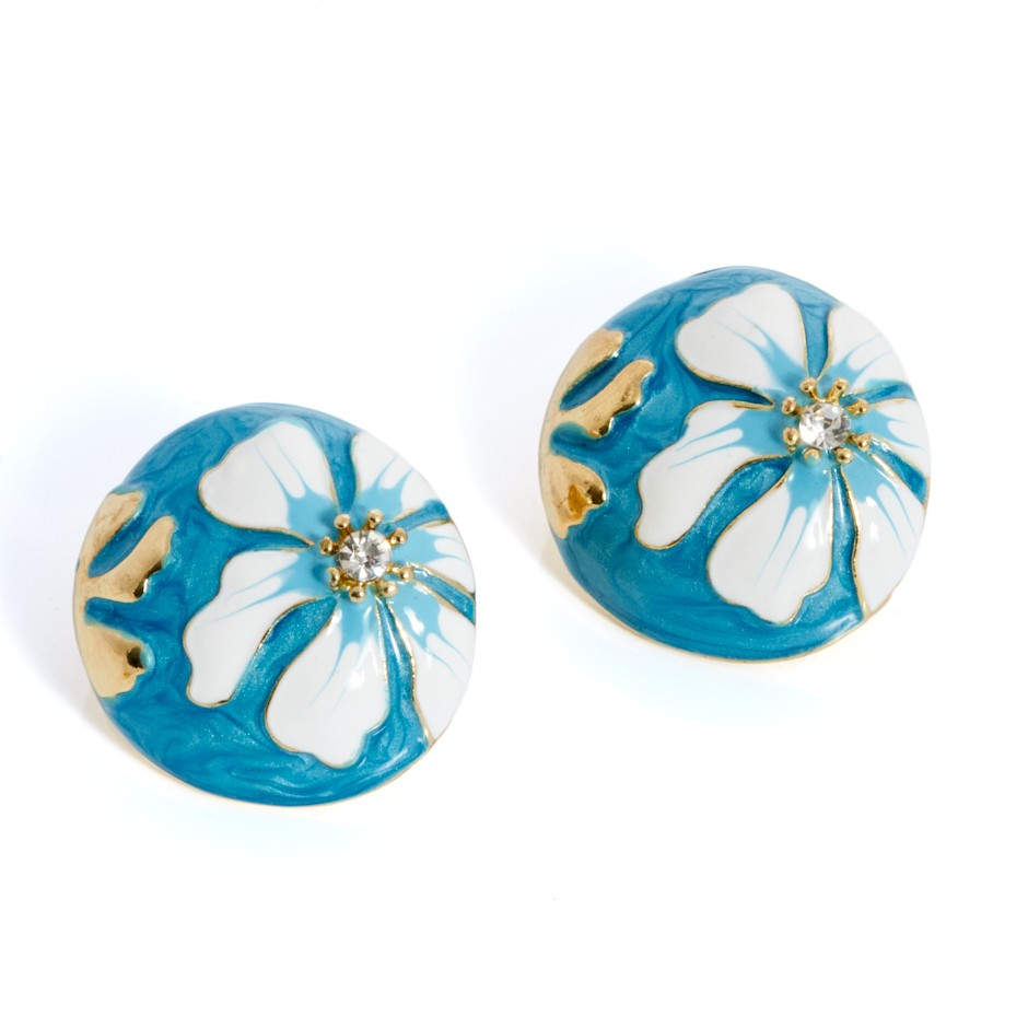 Pendiente samos botón azul