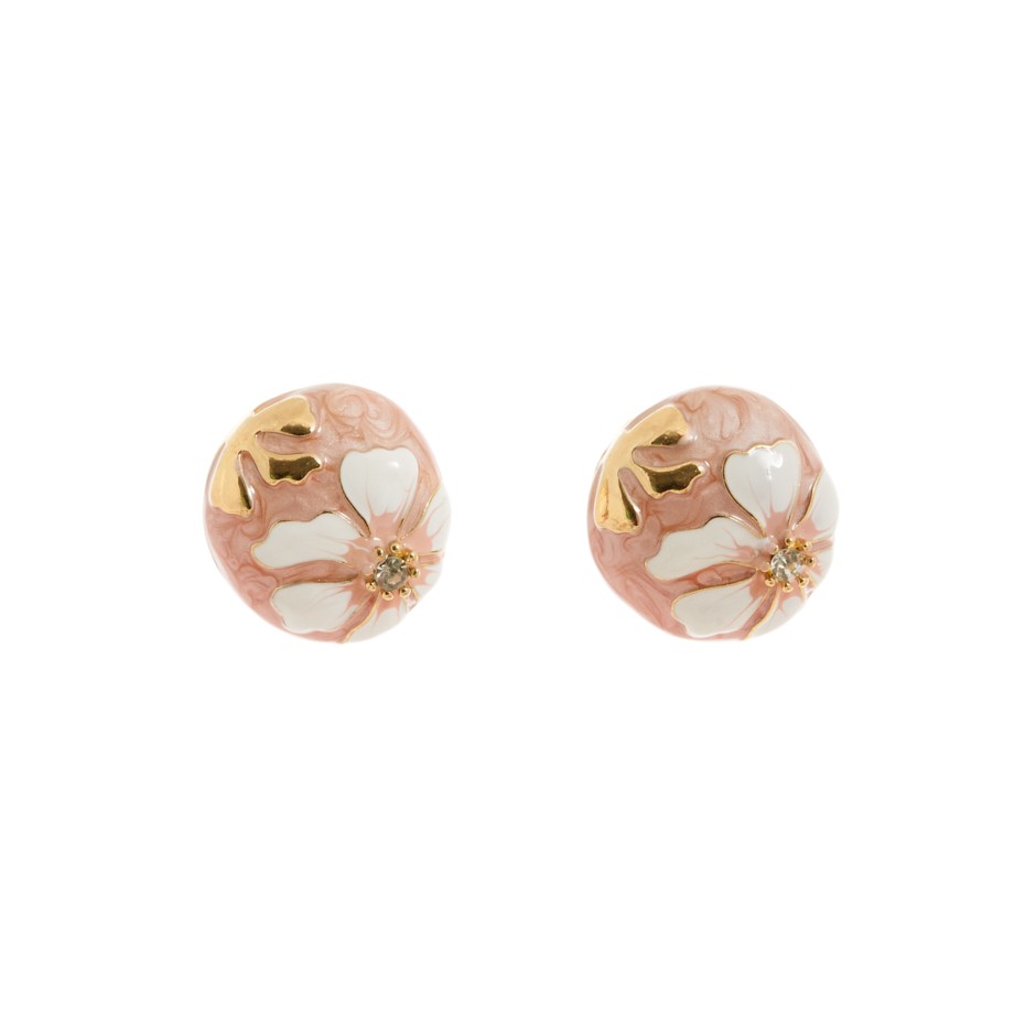 Pendiente samos botón rosa