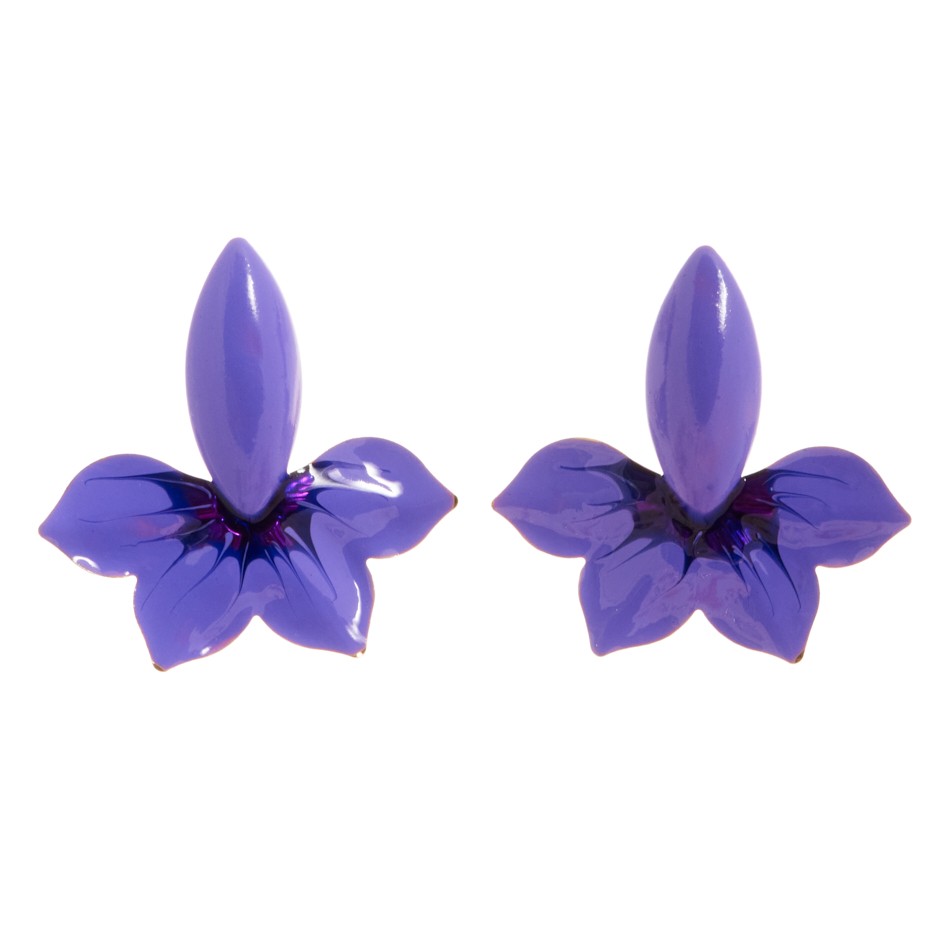 Pendiente samos flor lis morado