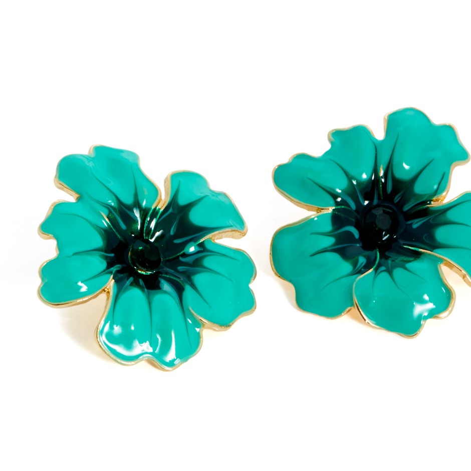 Pendiente samos flor verde